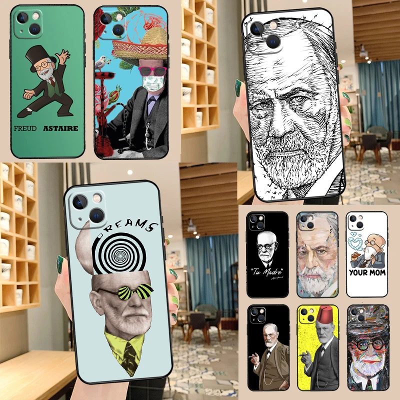 Sigmund Freud founder of psychoanalysis Phone Case For iPhone 11 12 13 14 15 16 Pro MAX 12 13 Mini X XR XS Max Plus Cover Coque