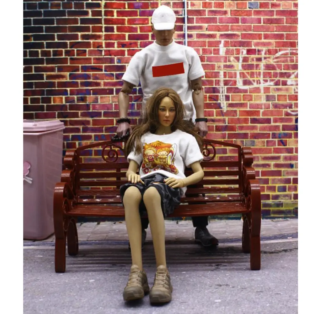 مقعد حديقة خشبي مصغر لمشاريع الحرف اليدوية وديكور بيت الدمى