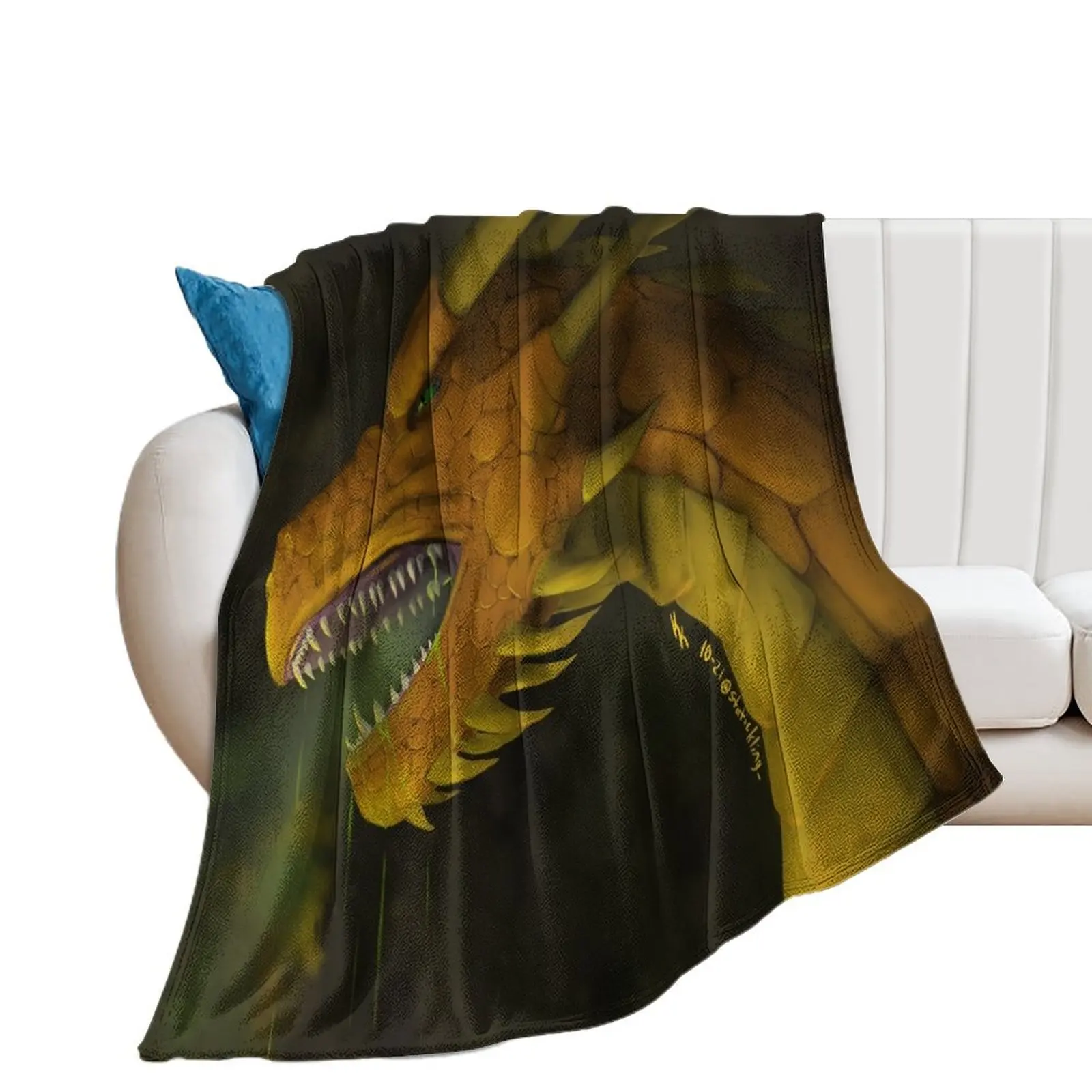 Bronze Dragon Throw Blanket For Sofa Thin Luxury Thicken Blankets