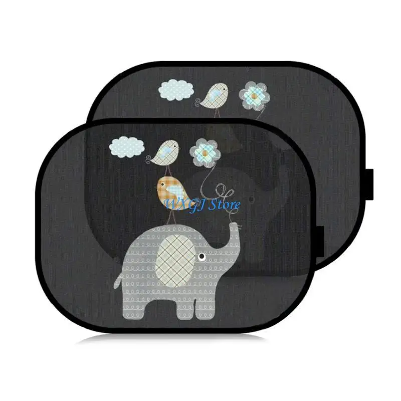 

37JE Car Side Window Sunshades Curtain Auto Window Sun Visors Cartoon Blinds