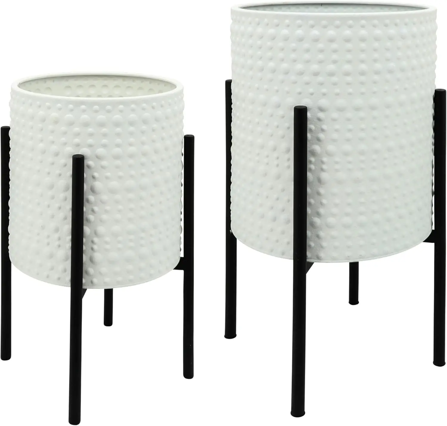 

Decorative Flower Pots with Metal Stand for Home Decor - Modern Planters for Hallway, Entryway, and Living Room Decor -