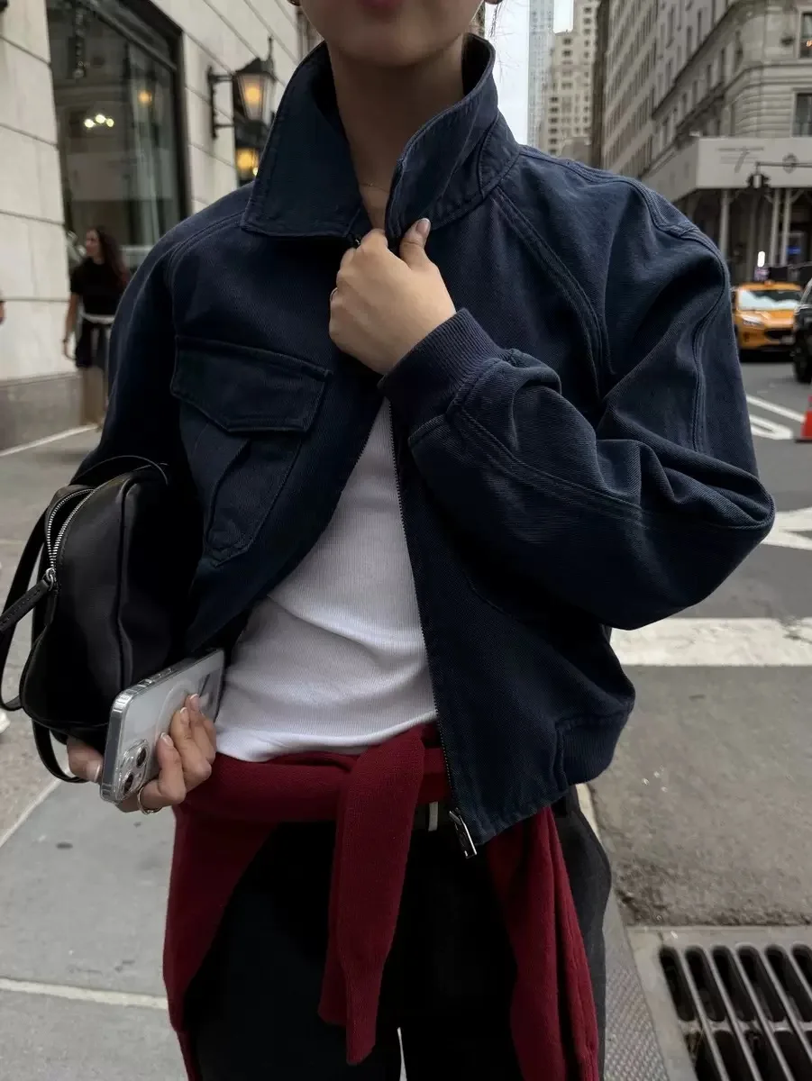 الرجعية Waed ort عارضة Jaet ملابس خارجية للنساء القطن الدنيم سستة إغلاق عالية الخصر Sle الشتاء وصول جديد #3