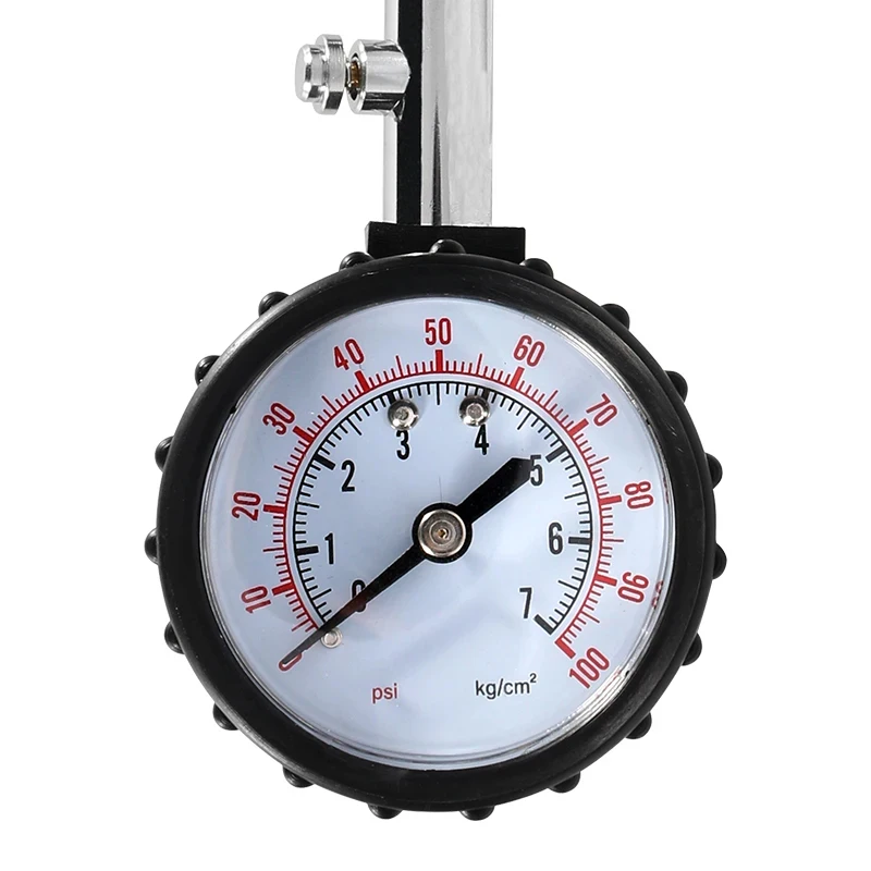 Universal Tire Pressure Monitor, 0-100PSI High Precision Long Tube Tyre Gauge for Car and Motorcycle view 6