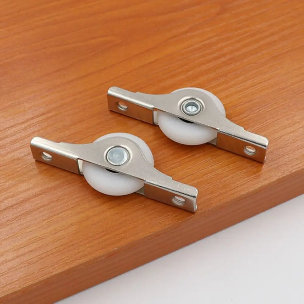 Portable Nylon Barn Door Rollers Iron Black Sliding Door Bottom Pulley Silver Sliding Door Track Wheel Worker
