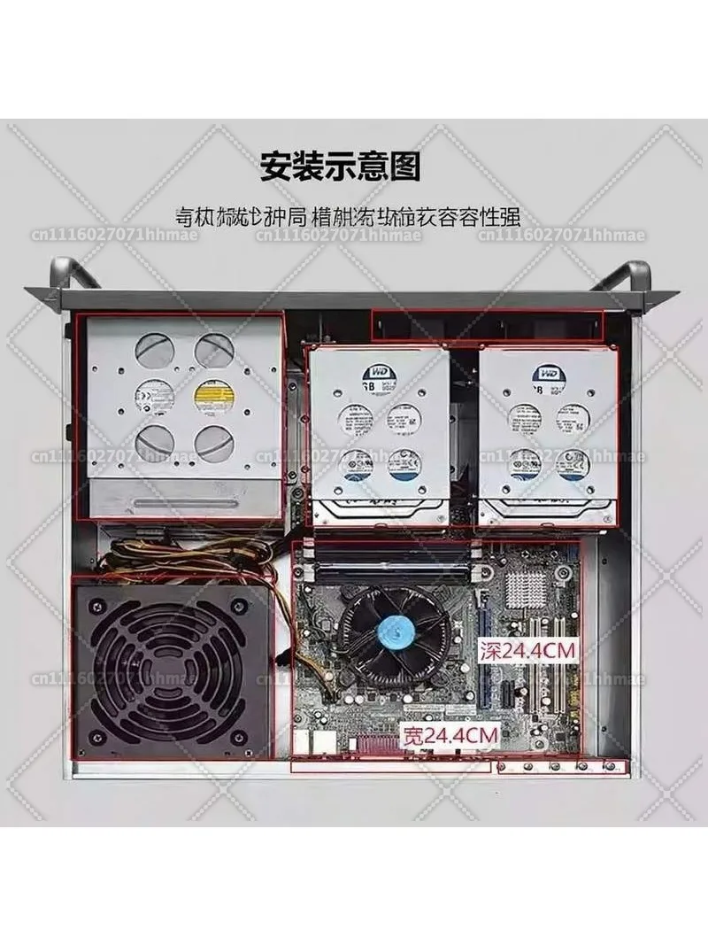 3U 390MM Industrial Control Server Chassis Multi Hard Disk Optical Drive Full Height Graphics Card MATX Main Board NAS