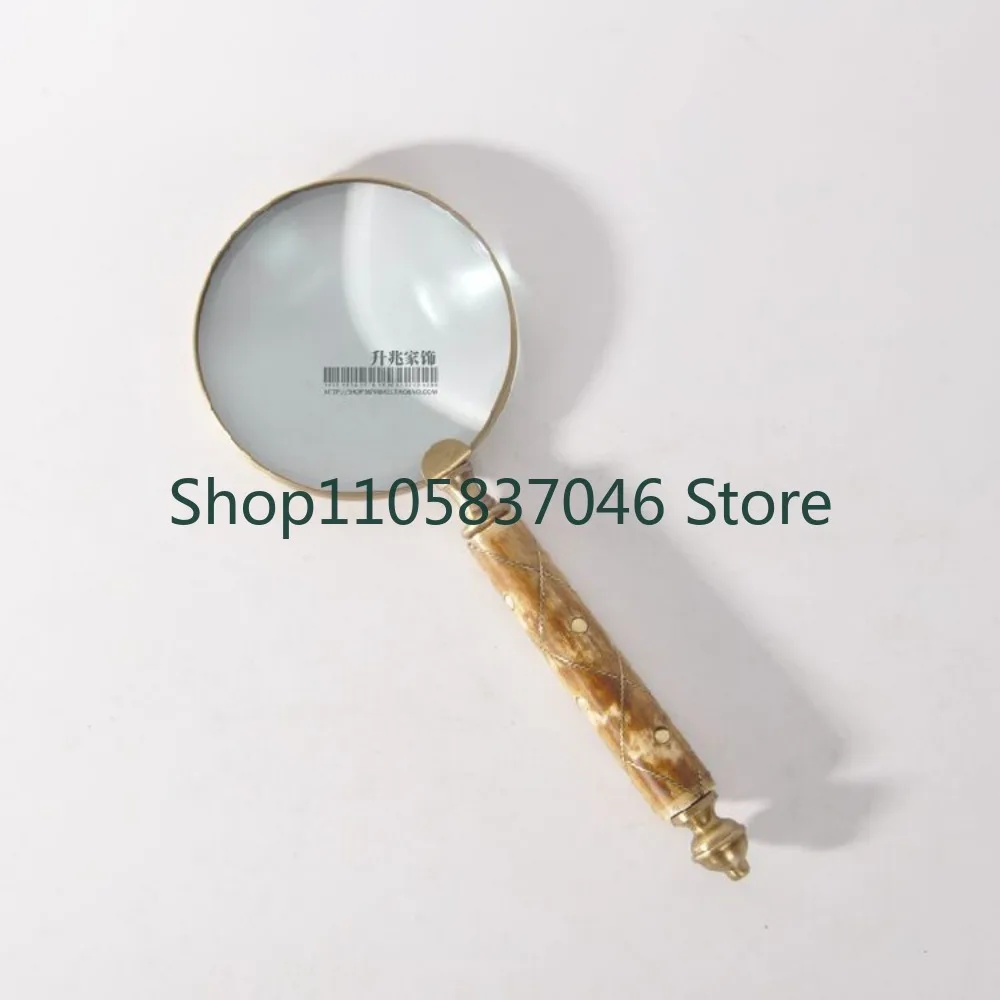Handheld magnifying glass 10x high-definition retro style decoration ornament with handle