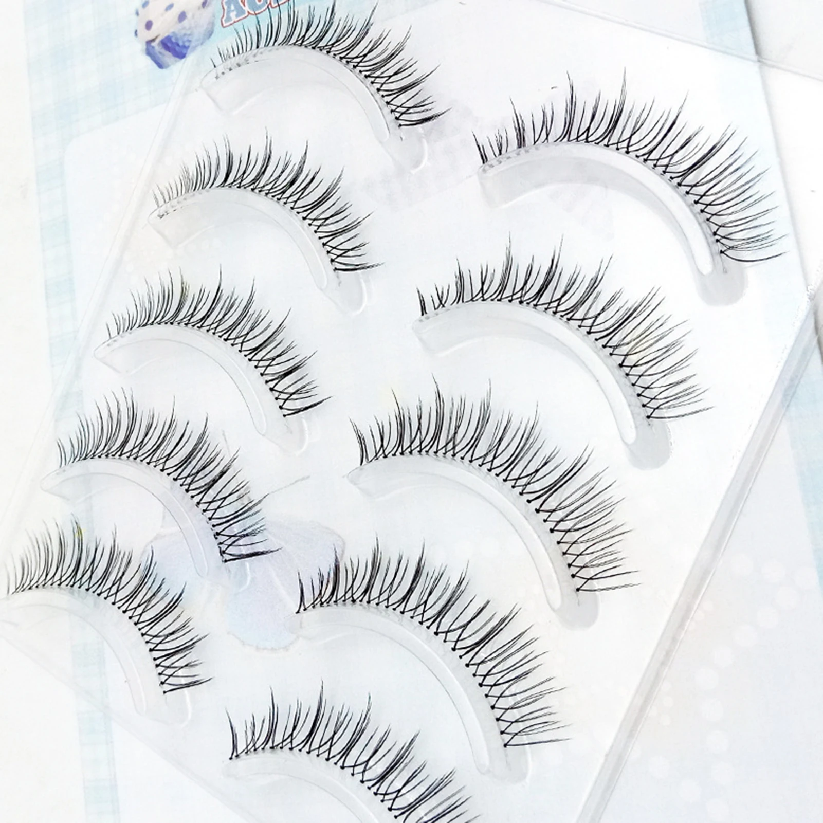 Ciglia finte coreane 5 paia di ciglia finte di simulazione naturale morbida Cosplay striscia sottile ciglia artificiali leggere dolce ragazza