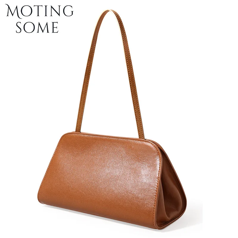 

Motingsome French Underarm Bags Women's Bag New Luxury Vegetable Tanned Cowhide Clutch Purse Minimalism Messenger Tote Handbag