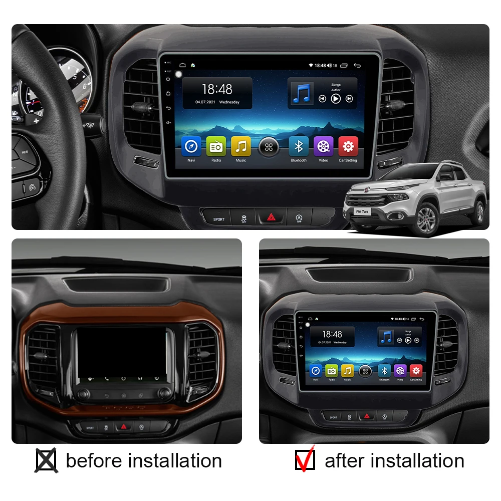 Car Radio Android 12 For FIAT Toro 2017-2020 Multimedia Video Player Auto Audio Stereo GPS 2 Din Carplay DSP OLED Screen No DVD