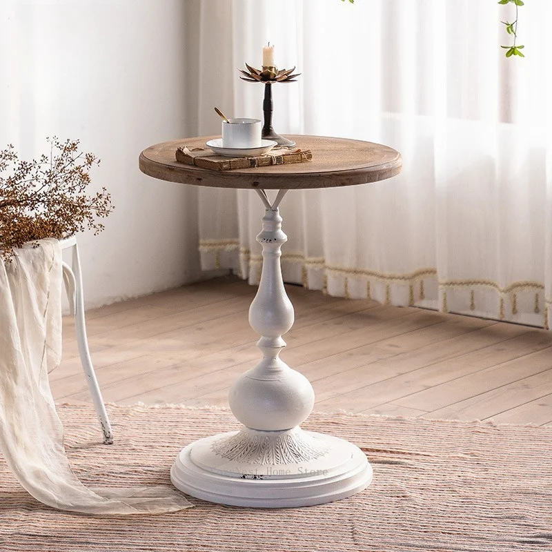 For wrought iron small coffee table, bed and breakfast living room sofa corner table, bedroom balcony coffee table small round
