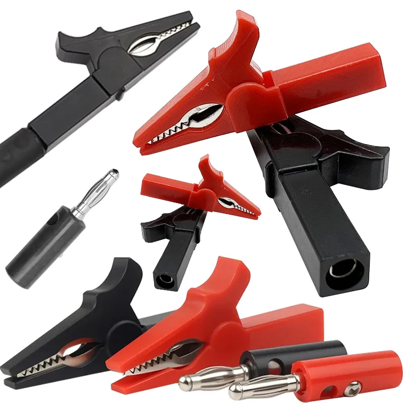 Alligator Clips 55mm Crocodile Clamp 4mm Banana Plug Battery Test Clip Connector for Multimeter Measure Tool Accessories
