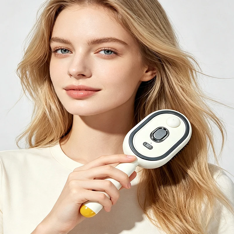 Customized multi-functional spray comb electric scalp massage brush with self-cleaning function and multiple functions