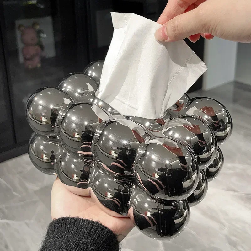 Tissue box, living room, high-end light luxury, cute, cured wind, paper box, home high-end sense coffee table ornaments