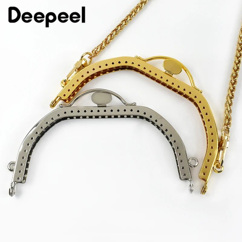 1/2Pcs Deepeel 13cm Metal Purse Frame Kiss Clasp Women\'s Handbag Handles DIY Sewing Brackets Handmade Making Bags Accessories