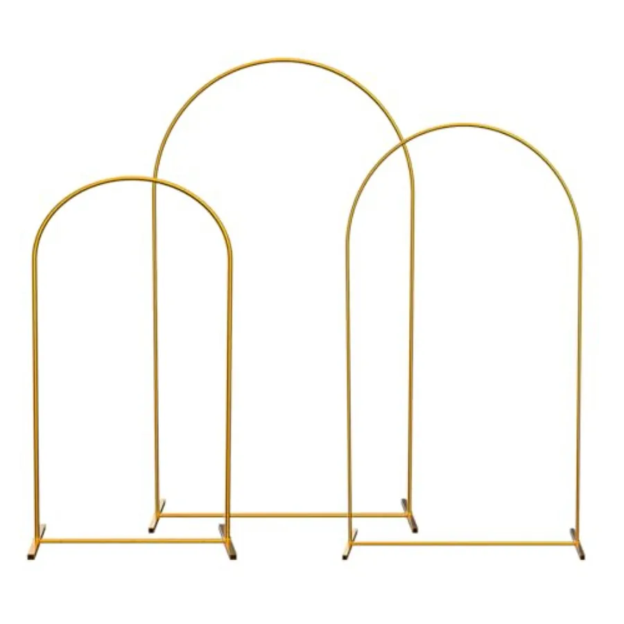 

Wedding birthday party baby shower graduation anniversary decoration: gold metal arch backdrop stand set, 7.2ft/6.6ft/6ft ballo