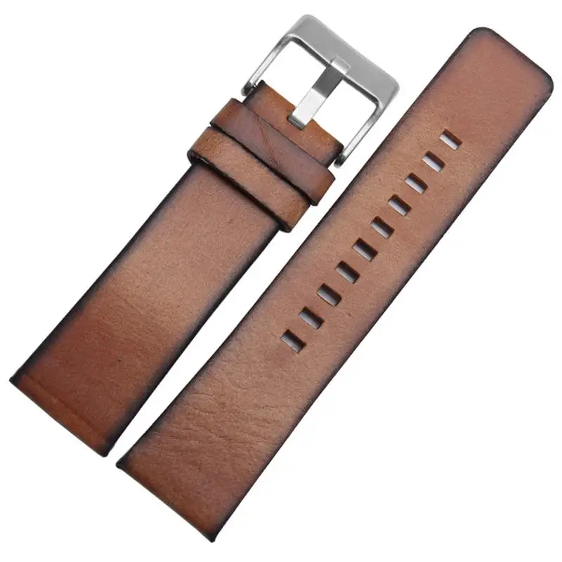 

SCHIK Retro Genuine Leather Watchband Men For DZ4343 DZ4323 DZ7406 Watch Strap Vintage Italian Leather 22mm 24mm 26mm Watchbands