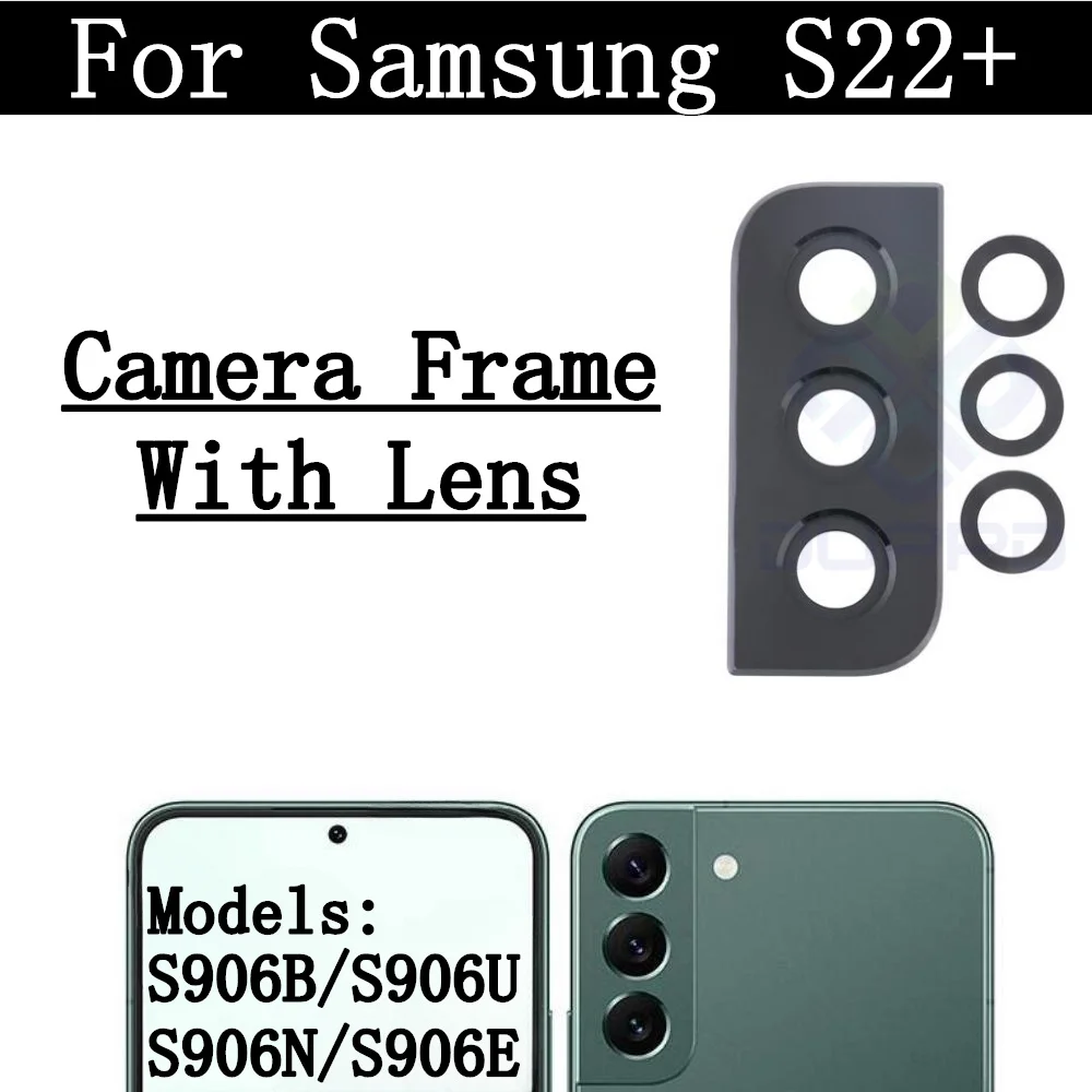 Wide Back Main Camera Cover Frame Lens For Samsung Galaxy S22+ 5G S906B S906N S906U Front Facing Rear Backside Camera Flex Cable