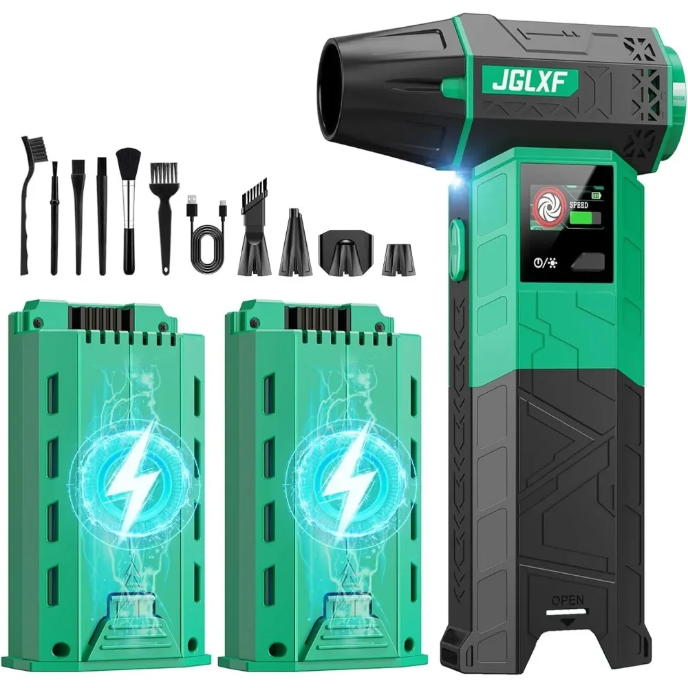 High Speed Cordless Air Duster with Dual Rechargeable Batteries Multi Purpose Electric Cleaner for PC Keyboard Car
