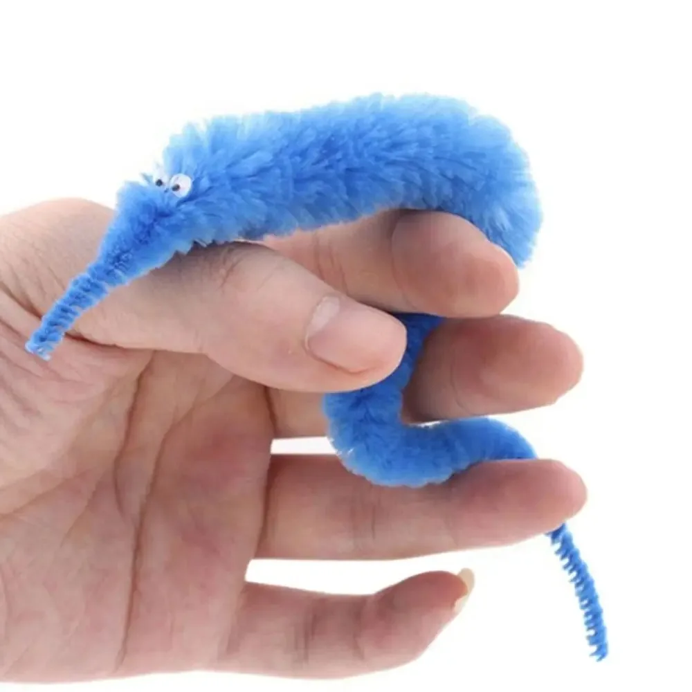 6/12PCS Twisty Worm Magic Toys Party Favors Fuzzy Worm on A String Christmas Halloween Wizard New Strange Trick Toys for Kids