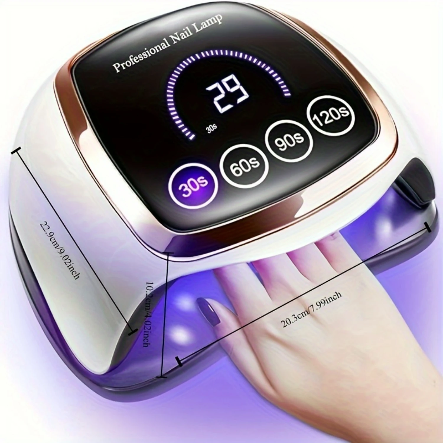 Professional UV LED Nail Lamp with LCD Display, Auto Sensor, and 4 Timer Settings - Salon-Quality Home Nail Dryer with 42 Diamon