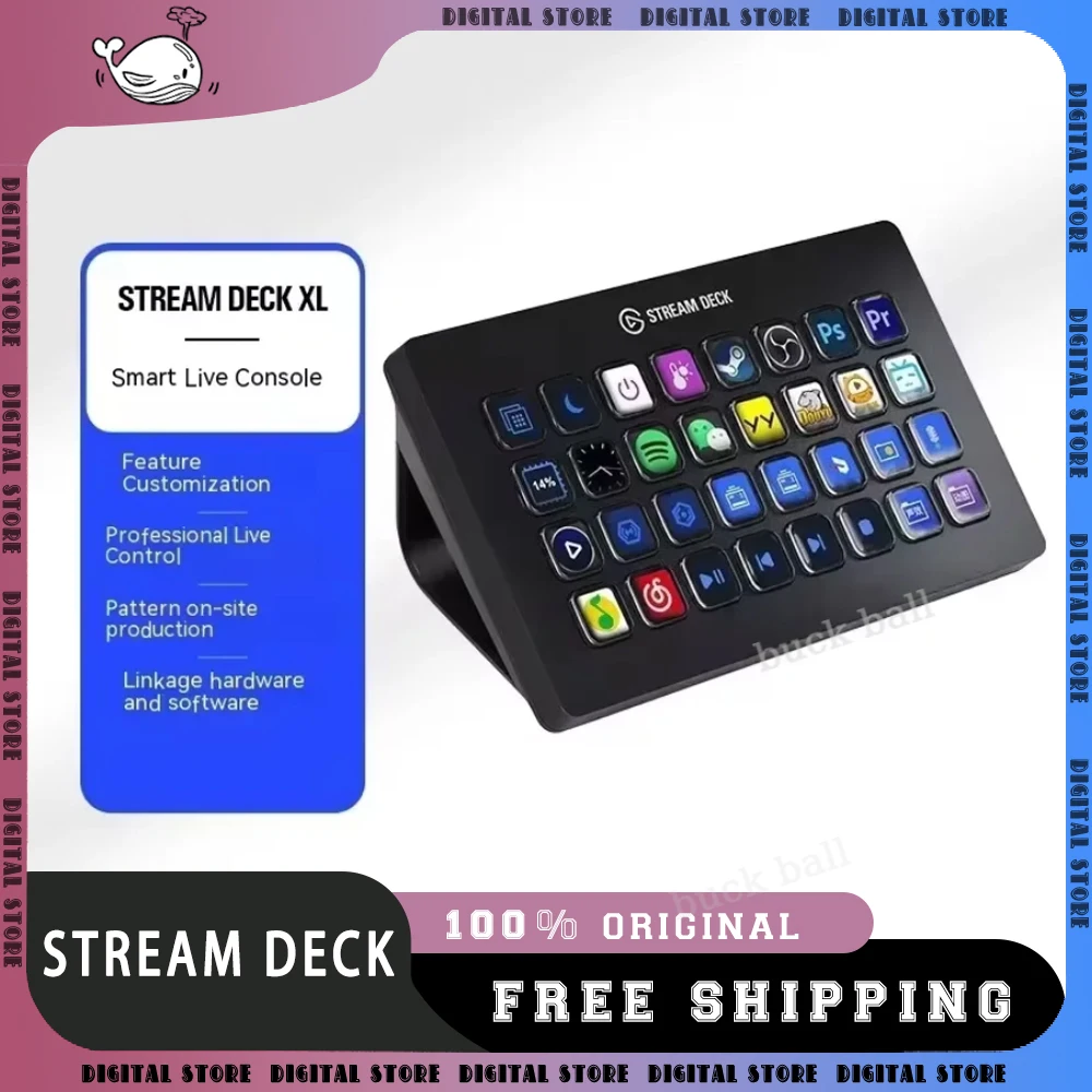 Elgato Stream Deck XL Multifunctional Console Panel 32 Keys Desktop Assistant Mini Keyboard Live-streaming Designer PS Pc Gamer