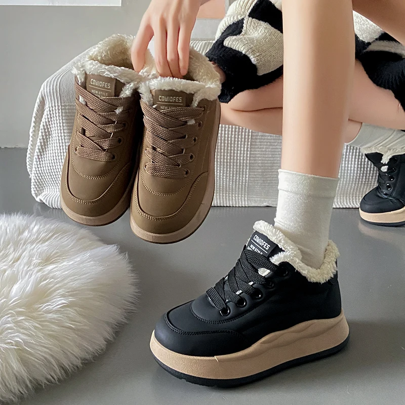 High Top Sneakers Women's Shoes With Platform Tennis Female Thick Sole Trainers Casual 2024 Genuine Leather Women's Sneakers Wit