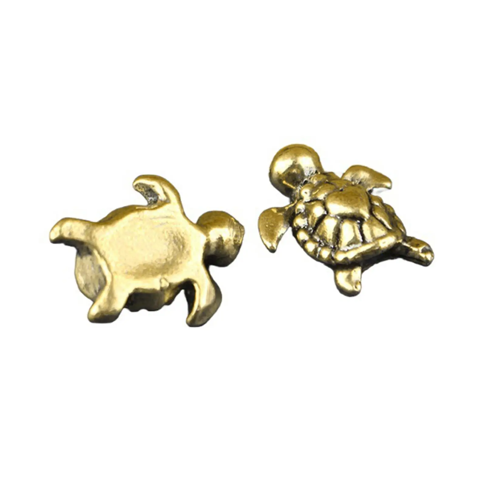 Brass Turtle Figurine Collectible Small Turtle Statue Lifelike Ornament Animal Sculpture Tortoise Statue for Home Office Tearoom