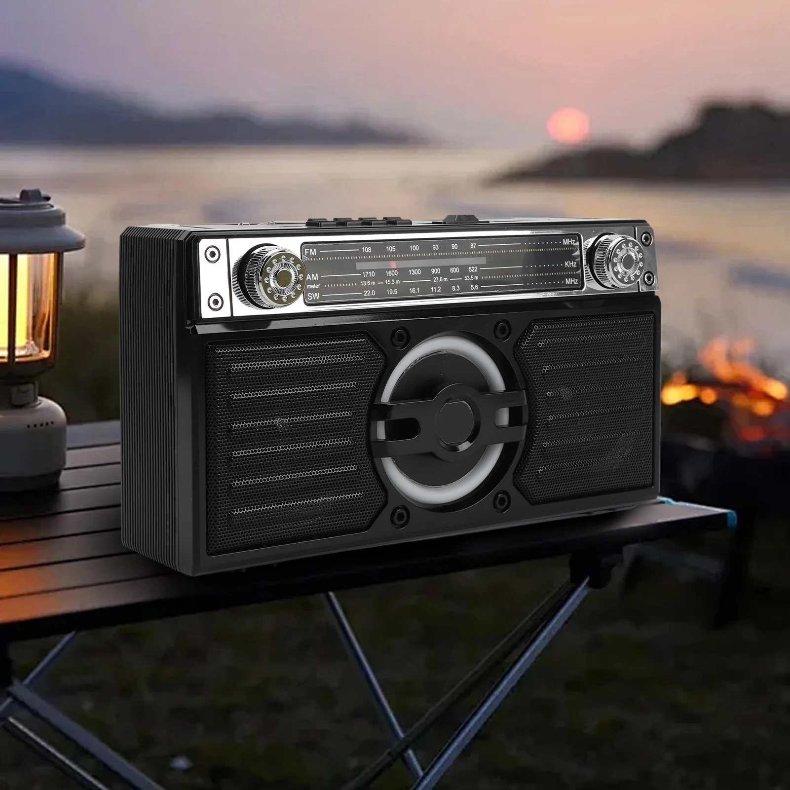 휴대용 라디오 블루투스 스피커 다기능 충전식 멀티 밴드 FM AM SW 라디오 여행용 장시간 재생 휴대용 라디오