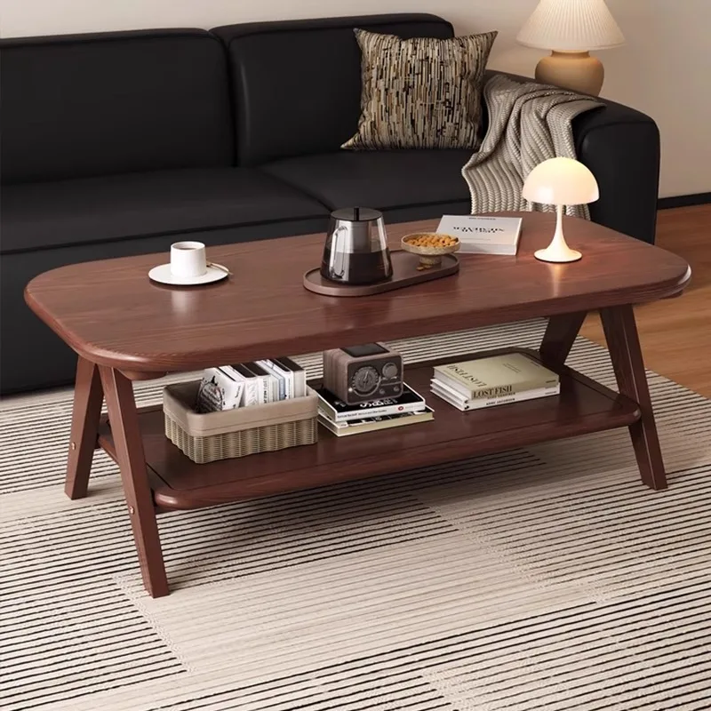 

Medieval style coffee table solid wood simple low table living room small apartment household small coffee table