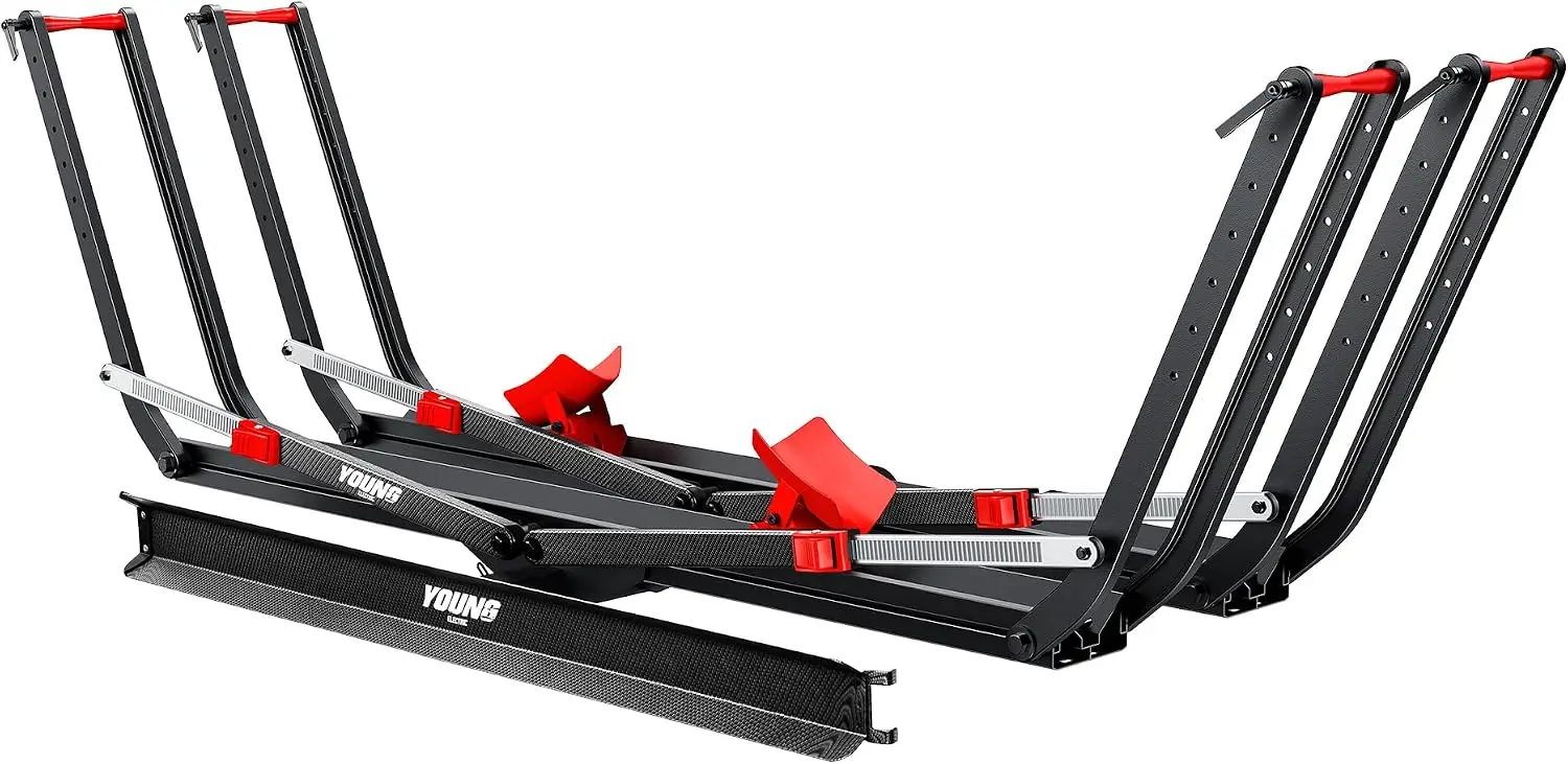 Bike Rack Hitch Mount - Heavy Duty Bike Racks with Ramp, 2 Ebike Rack for Hitch Fits Fat Tire up to 5