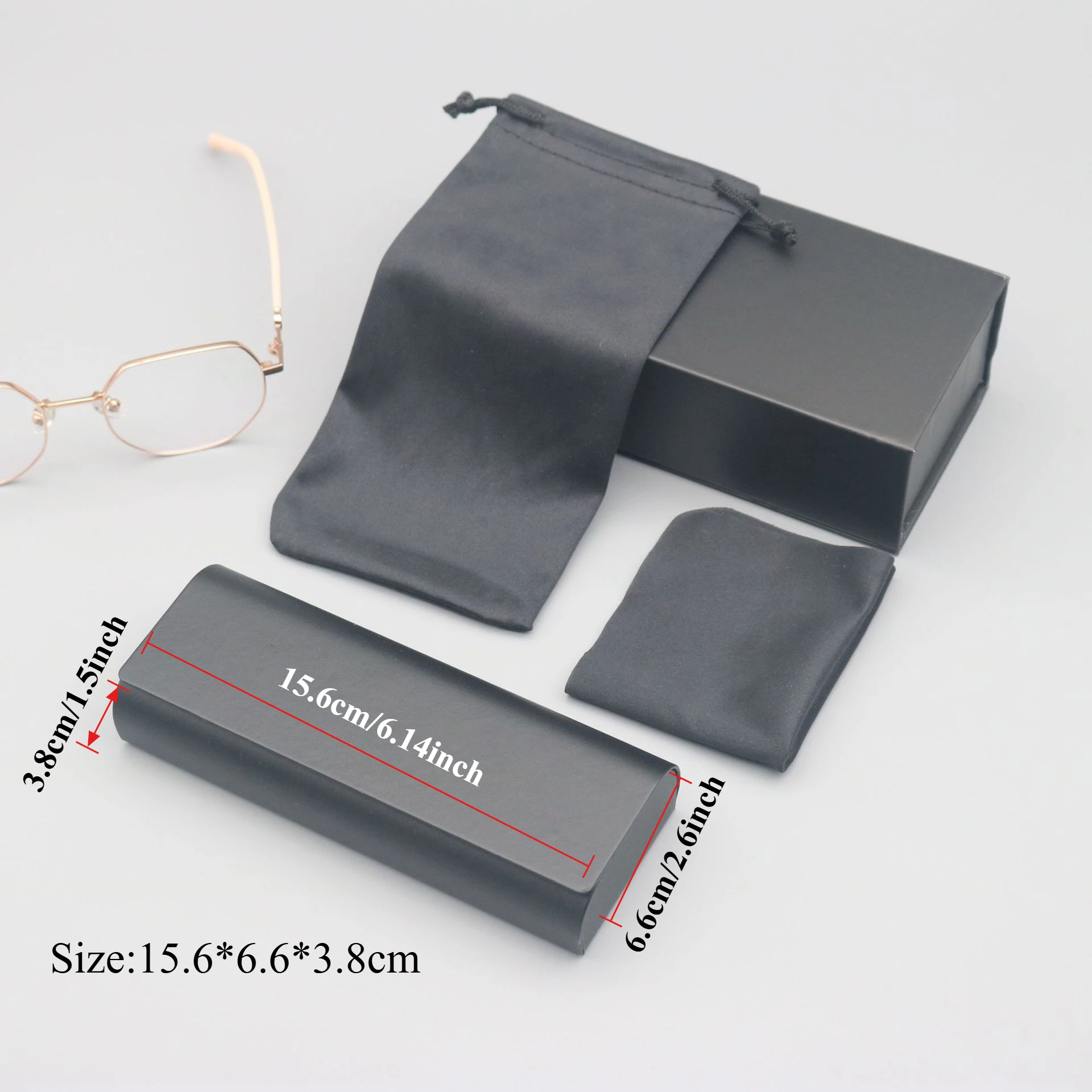 Hot Sale White Eyeglass Case Set Handmade Faux Leather Large Capacity Luxurious Premium Glasses Storage Box for Women Men