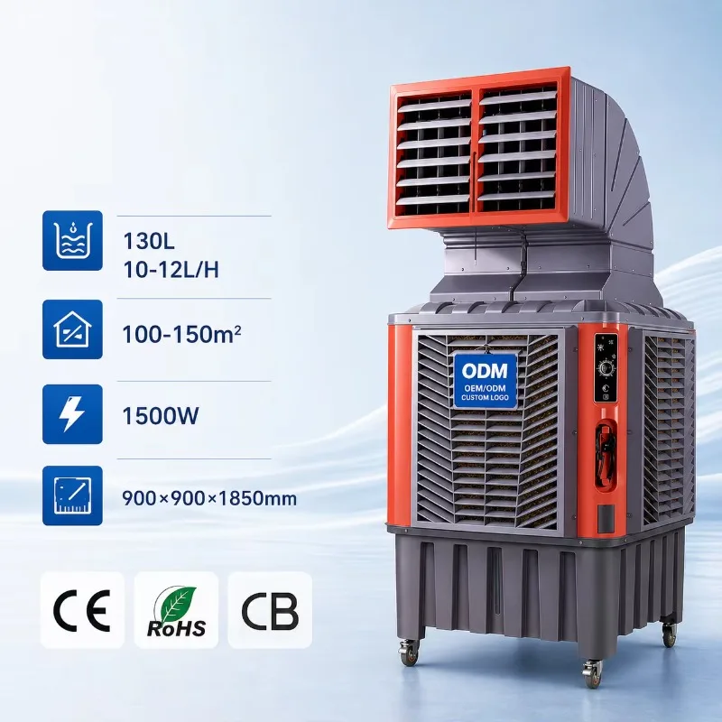 Commercial Industrial Mobile Evaporative air Cooler Water Chiller Portable China Manufacturer 600w Cooler