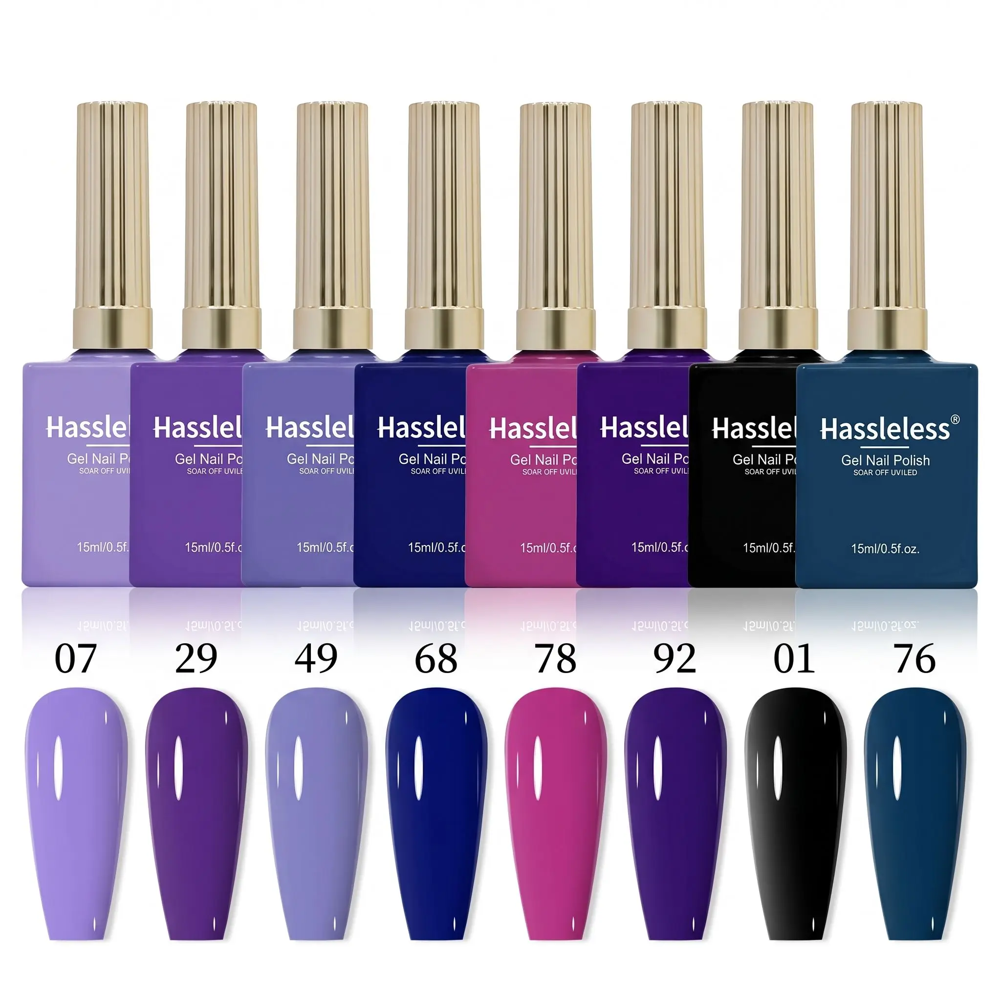 Hassleless 8Pcs Nail Polish Gel Set, Long-Lasting Salon-Quality Manicure, a Must-Have for Holiday Gifts