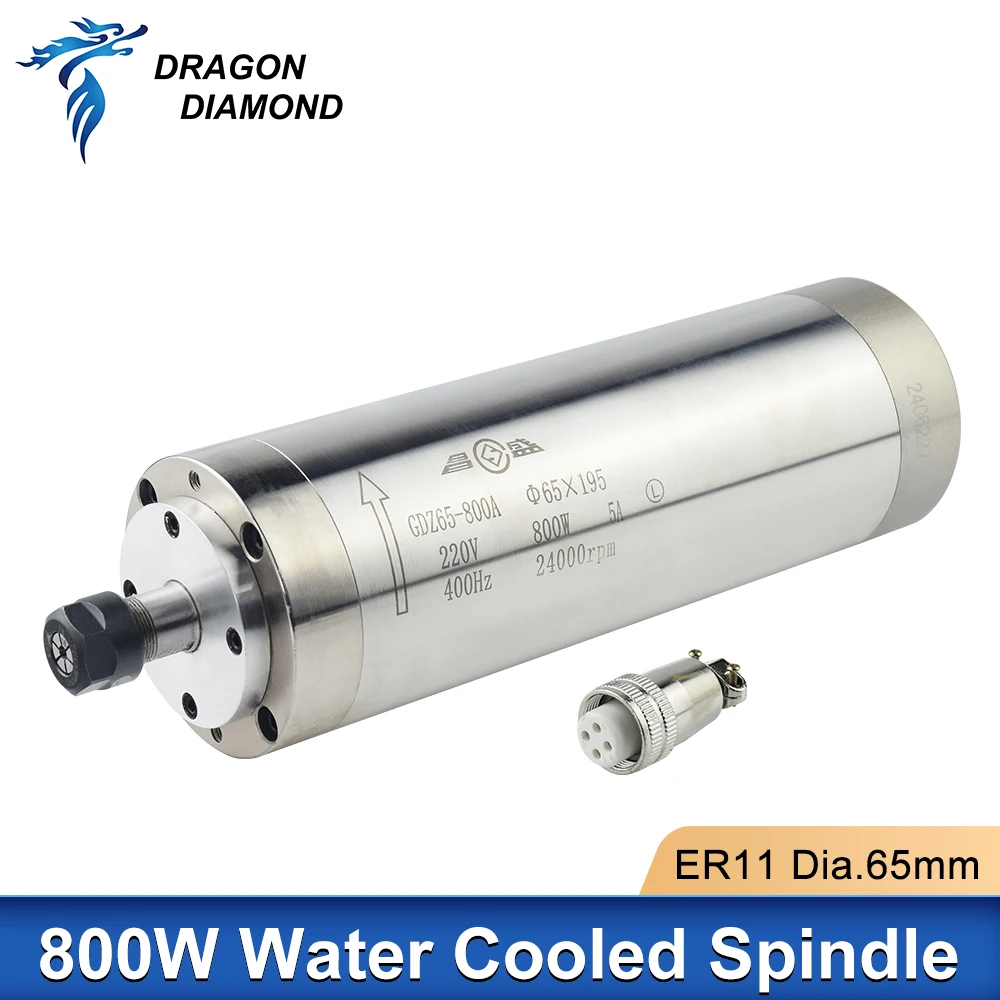 

DRAGON DIAMOND 0.8KW 220V 380V ER11 4 Bearings CNC Water Cooled Spindle Motor Cooling For Router Engraving Milling Machine