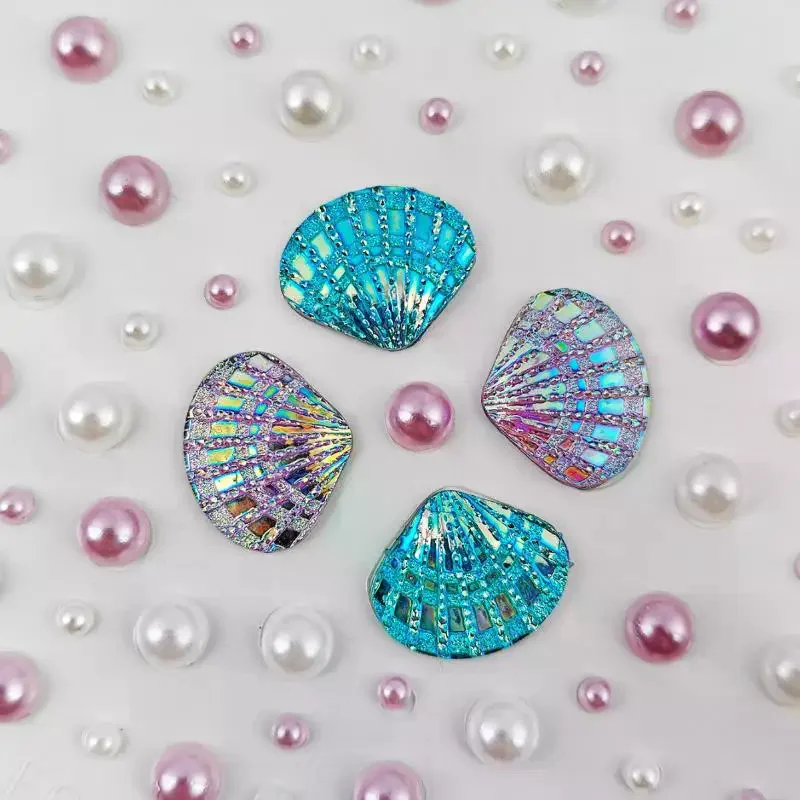 1 Sheet Sparkling Mermaid Rhinestone Temporary Tattoos 3D Dreamy Shell Pearl Face Stickers DIY Body Art Stage Makeup Tool