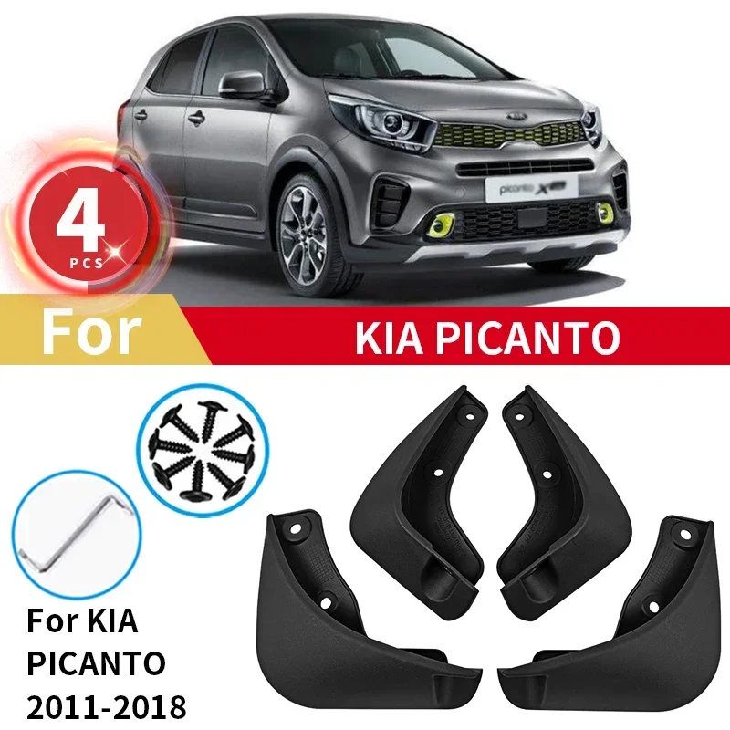 For Kia Picanto Mud Flaps 2011-2015 2016 2017 2018 Front Rear Fender Car Mudguard Saves Mud Guards Mudflaps Cover Accessories