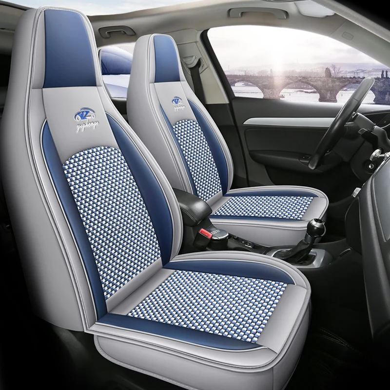 Front Double Seat, Luxurious Ice Silk Full-Cover Integrated Car Seat Cover, Universal, Comfortable, Breathable, Wear-Resistant, Suitable for All Seasons, Fits the Seat, 3D Wing Support, Enhances Your Driving Experience, Storage Pocket Design, Convenient Storage, Available in 4 Colors, Car Seat Cushion, Car Seat Cover, Suitable for Sedans, Suvs, Trucks and Other Models