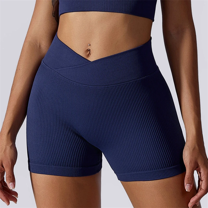 

High Waist Women Yoga Sports Shorts Lift Butt Workout Shorts Lady Fitness Yoga Pants Gym Running Short Pants Sportswear