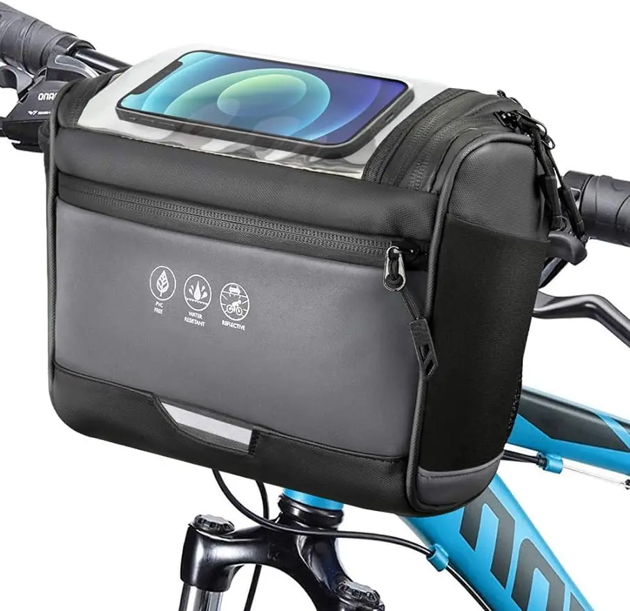 

Factory Reflective WaterResistant Bike Handlebar Bag Bicycle Front Touchable Transparent Phone Holder Pouch for MTB Road Cycling