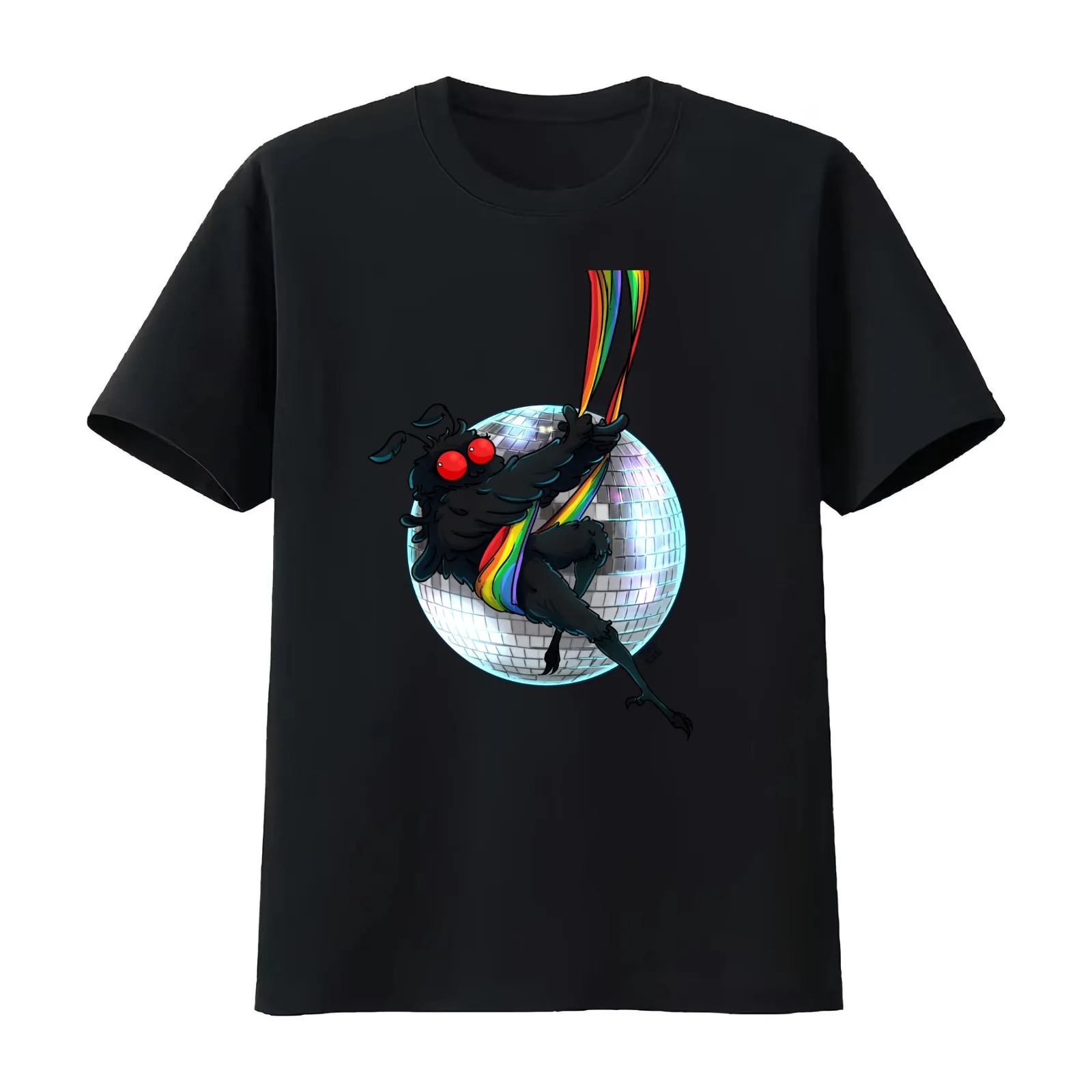 A Night with Mothman T-Shirt Summer Casual Cotton Tee Oversized Streetwear Tops Vintage Graphic Print Loose Fit Short Sleeve