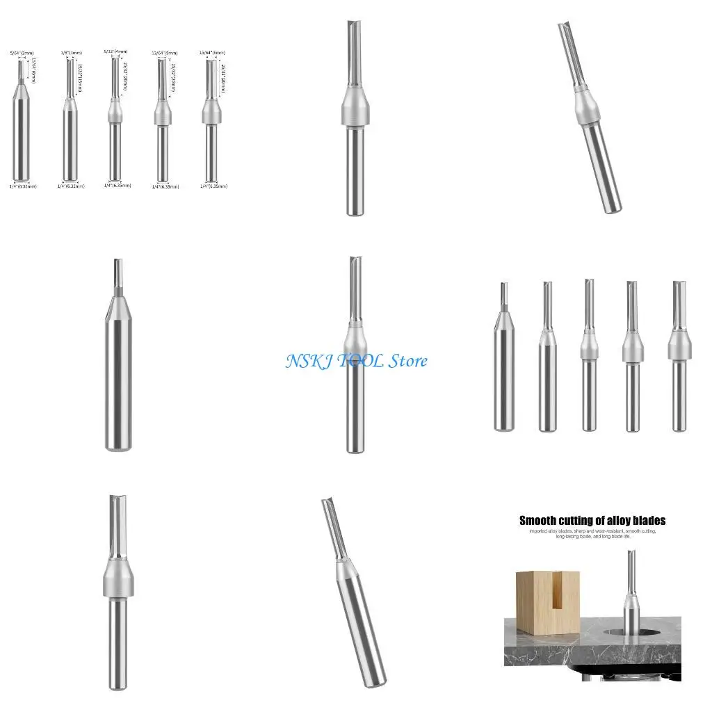 

L8RC Router Bit 1/4inch Shank Straight Slot High Speed Steel Milling Cutter for Wood