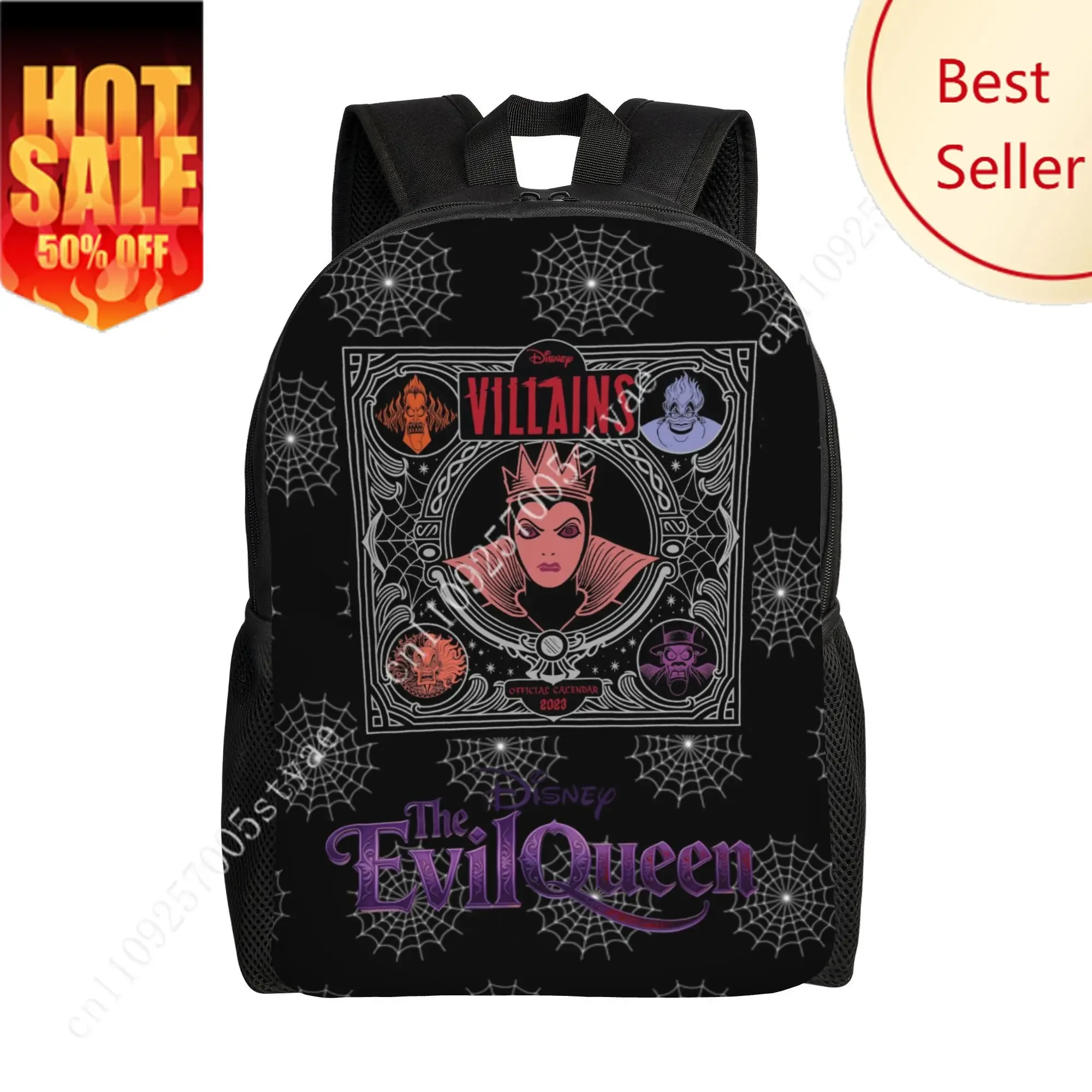 

The Evil Queen Classical Backpack Disney Cartoon Decorate Fabric Bags Design Your Photo Logo Text Party Holiday Custom Gifts