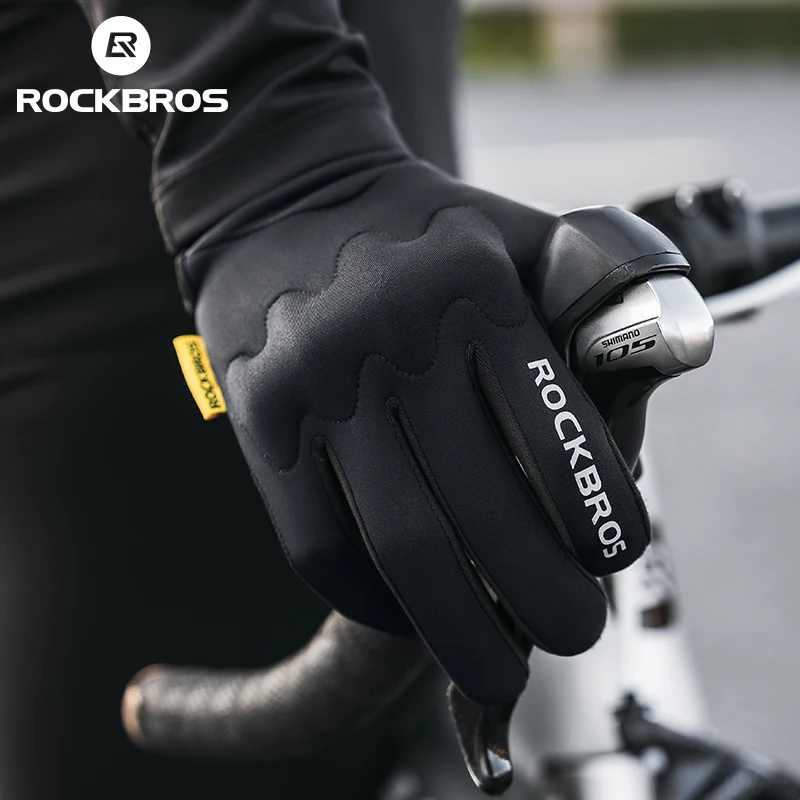 ROCKBROS Cycling Gloves Full Finger Motorcycle Electric Bike Gloves Long Finger Touch Screen Men And Women Spring Autumn