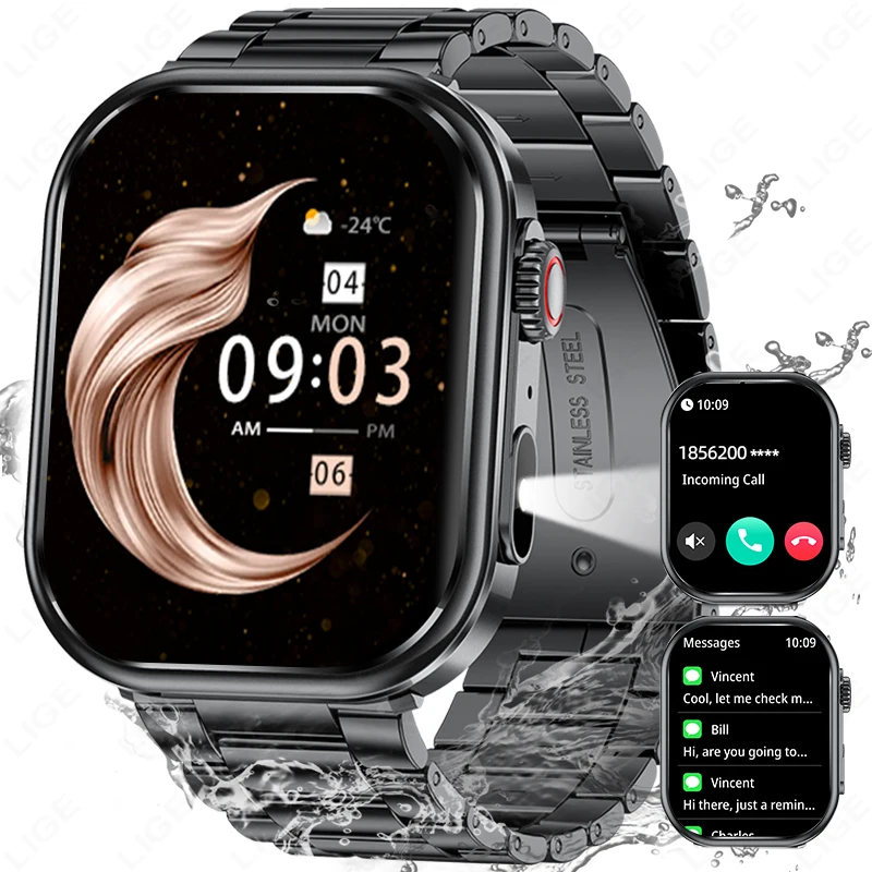 

LIGE 2025 New Bluetooth Call Smart Watch Men Sports Health Band Heart Rate Health Monitoring IP68 Waterproof Ladies Smartwatches