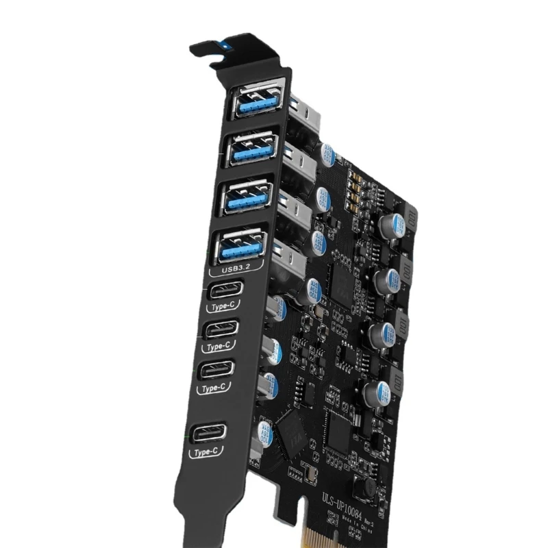 

8-Port PCIe to USB3.2 Card with 20Gbps Bandwidth 8 Ports 4xType-C 4x USB3.2 3.1 Dropship