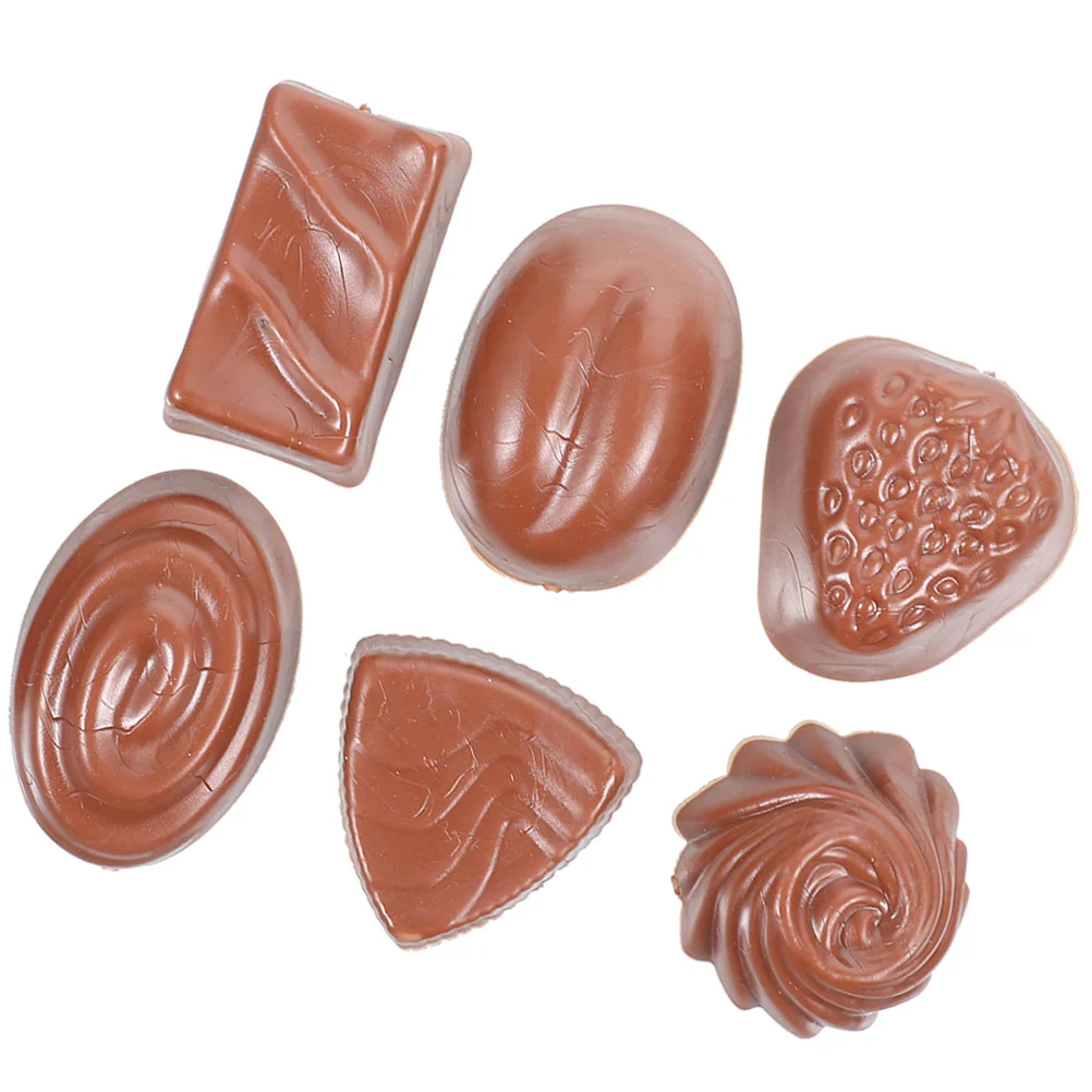 

6 Pcs Simulation Chocolate Interesting Decor Simulated Model Tabletop Fake Dessert Desktop Decorative Food Small