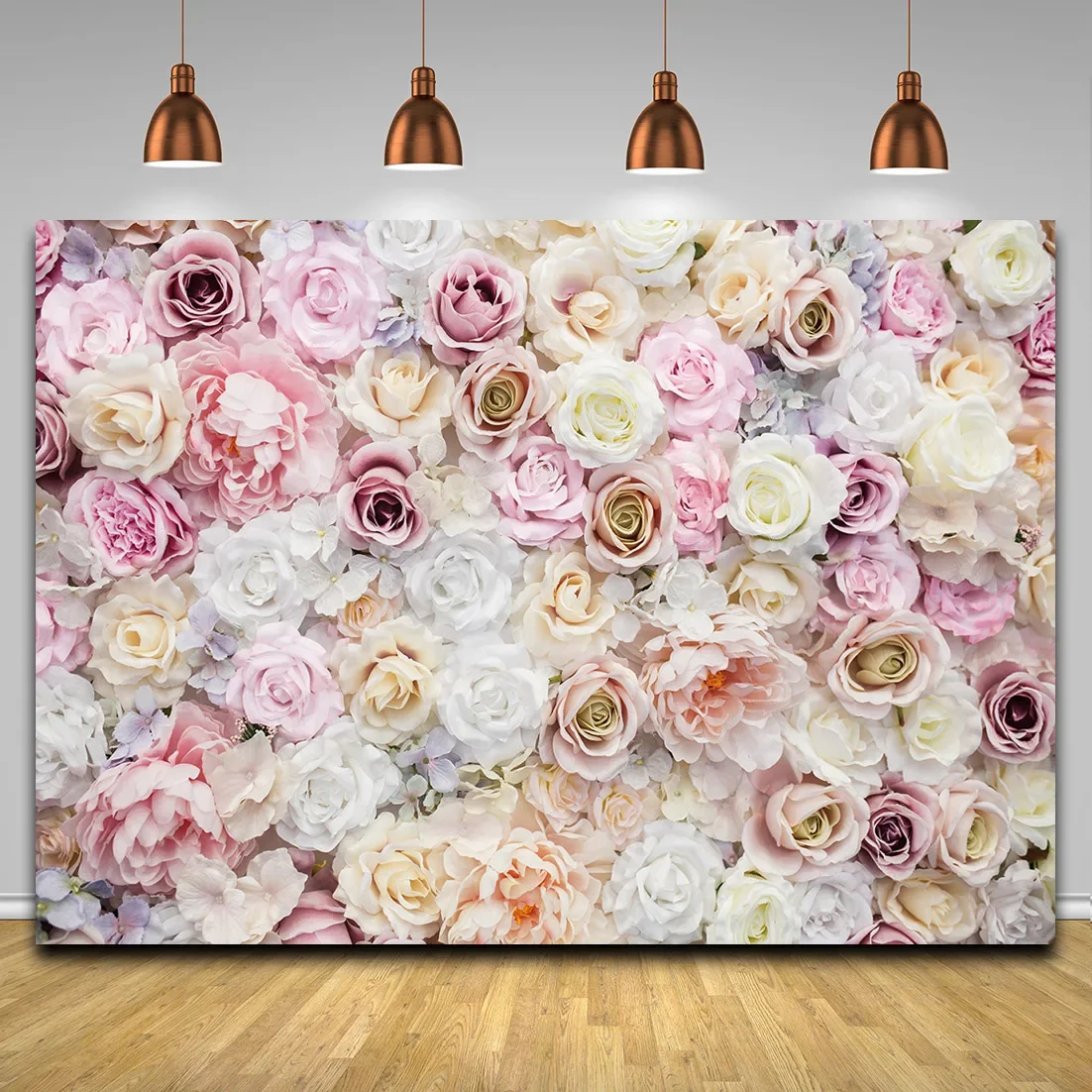 Pink Rose Flower Wall Photography Backdrop Bridal Shower Ceremony Baby Birthday Party Background Wedding Decor for Photo Studio