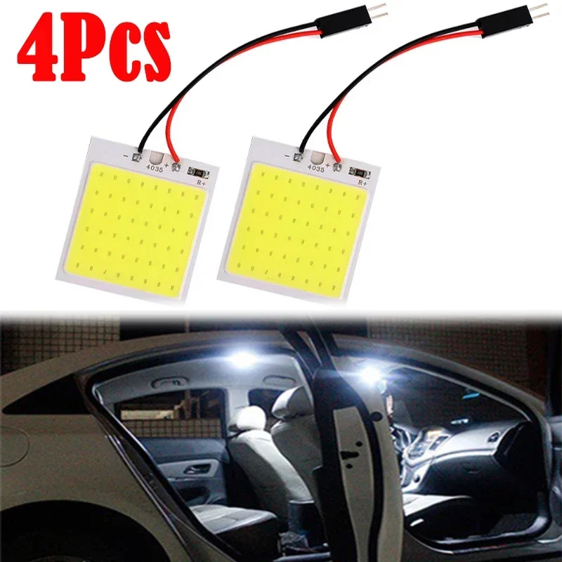 Lámpara COB para coche, Panel de luces LED Interior, bombillas, luces de techo T10, puntas dobles, 48 luces, bombillas LED, accesorios interiores, 4/2/1 Uds.