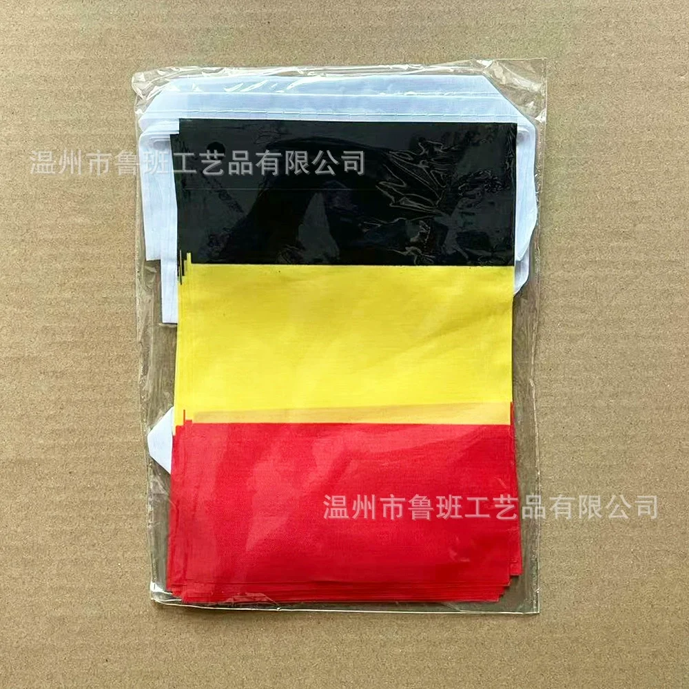 （TIKI FLAG）20pcs/lot Belgium bunting flags 14x21cm Pennant Belgium String Banner Festival Party Holiday for decoration