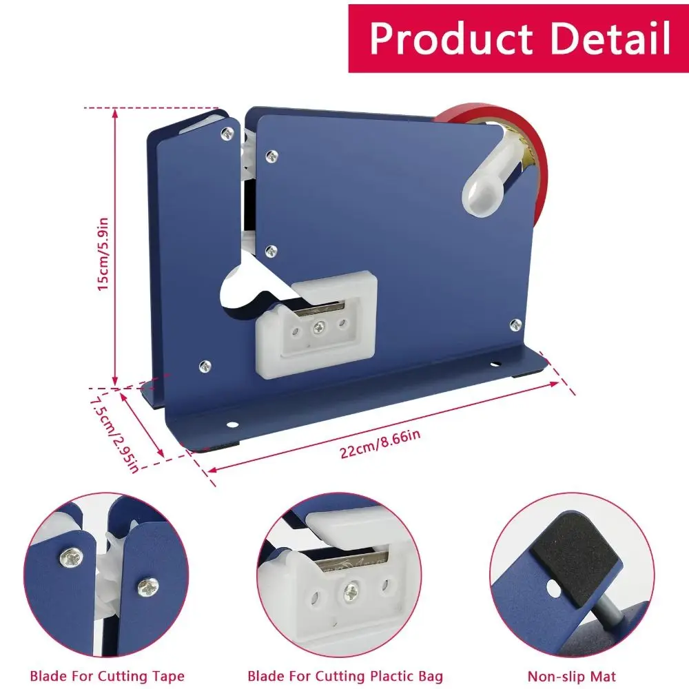 Stainless Steel Metal Bag Sealer Anti-Slip Design Compact Portable Bag Sealer Manual Operation Durable Manual Sealing Device